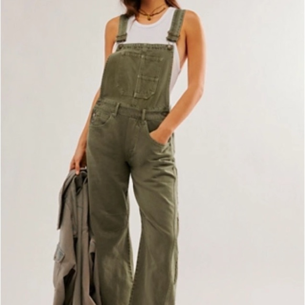 Olive Green Overalls